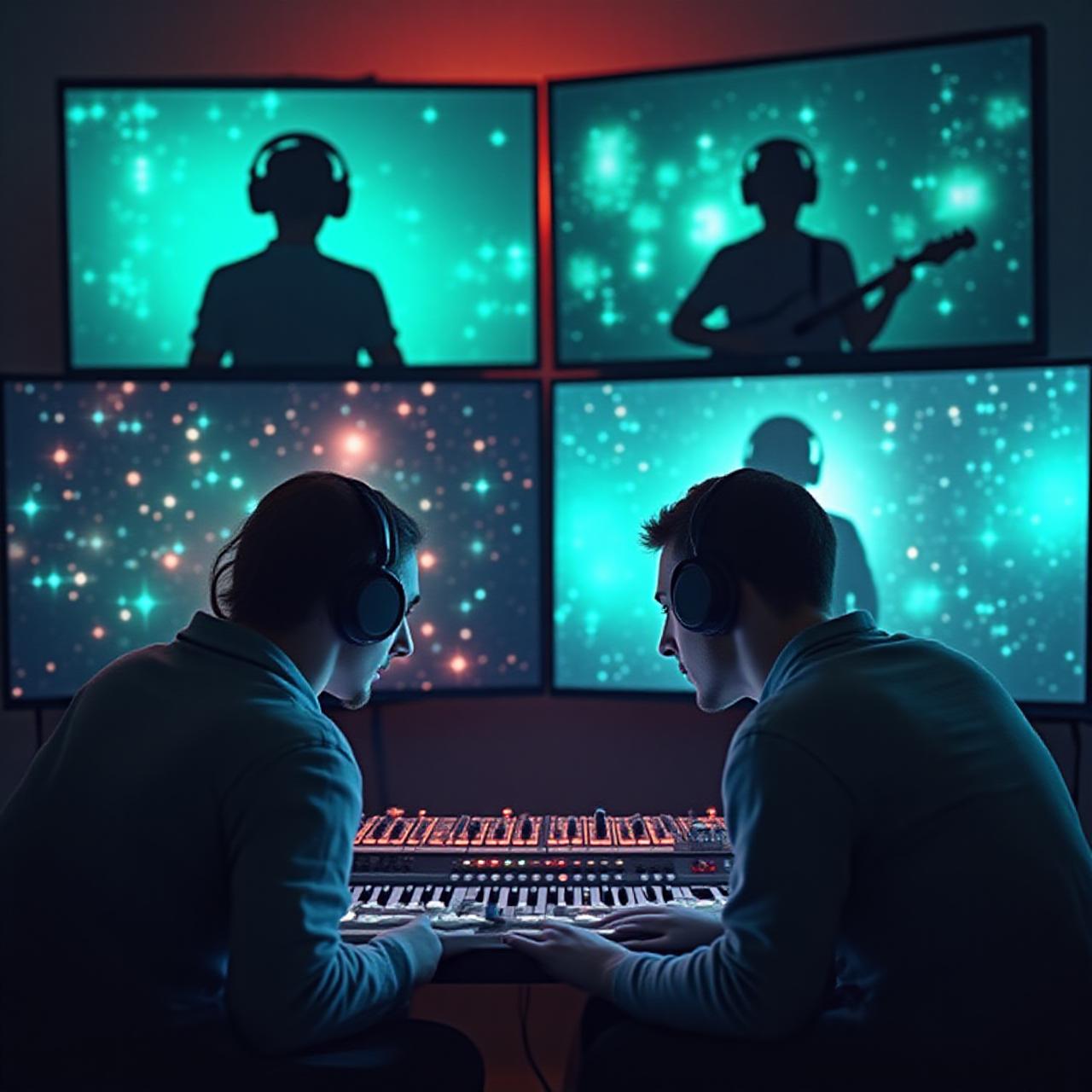 A group of international researchers and musicians collaborating digitally